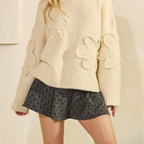 Lila Textured Floral Sweater