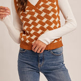 Mallory V-Neck Slub Textured Vest