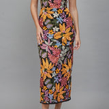 Valerie Floral Sequin Embroidered Midi Dress