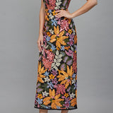 Valerie Floral Sequin Embroidered Midi Dress