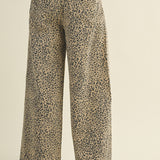 Arden Wide-Leg Leopard Print Trousers