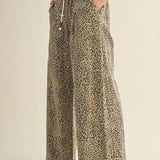 Arden Wide-Leg Leopard Print Trousers