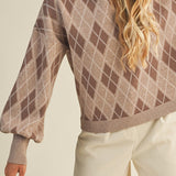 Argyle Knit Pullover Sweater