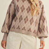 Argyle Knit Pullover Sweater