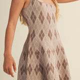 Iris Argyle Pattern Sweater Dress