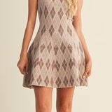 Iris Argyle Pattern Sweater Dress