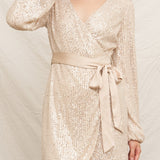 Serena Sequin Wrap Mini Dress