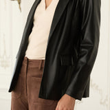 Gracelyn Faux Leather Blazer
