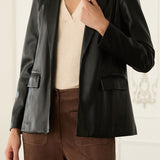 Gracelyn Faux Leather Blazer