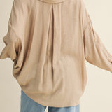 Nora Crinkled Slub Button-Down Shirt