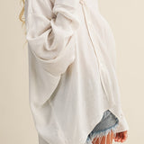 Nora Crinkled Slub Button-Down Shirt