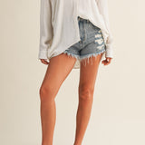 Nora Crinkled Slub Button-Down Shirt