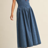 Leia Detachable Strap Denim Dress