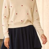Heart Embroidery Sweater Top