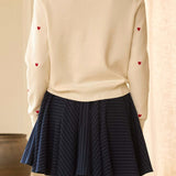 Heart Embroidery Sweater Top