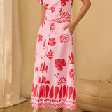 Vikki Printed Strapless Ruffled Top