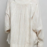 Stripe Woven Oversized Raglan Button Shirt