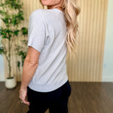 Hattie Diamond Pointelle Short-Sleeve Sweater