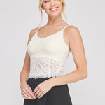 Josie Strappy Floral Lace Bralette cream side