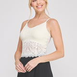 Josie Strappy Floral Lace Bralette cream side