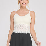 Josie Strappy Floral Lace Bralette cream front