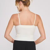 Josie Strappy Floral Lace Bralette cream lace detail