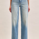 Ella Mid Rise Classic Straight Jean in Medium Vintage, front