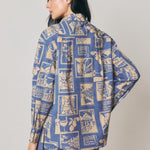 Cedar Printed Pull On Shorts in Nautical Blue, pocket detail