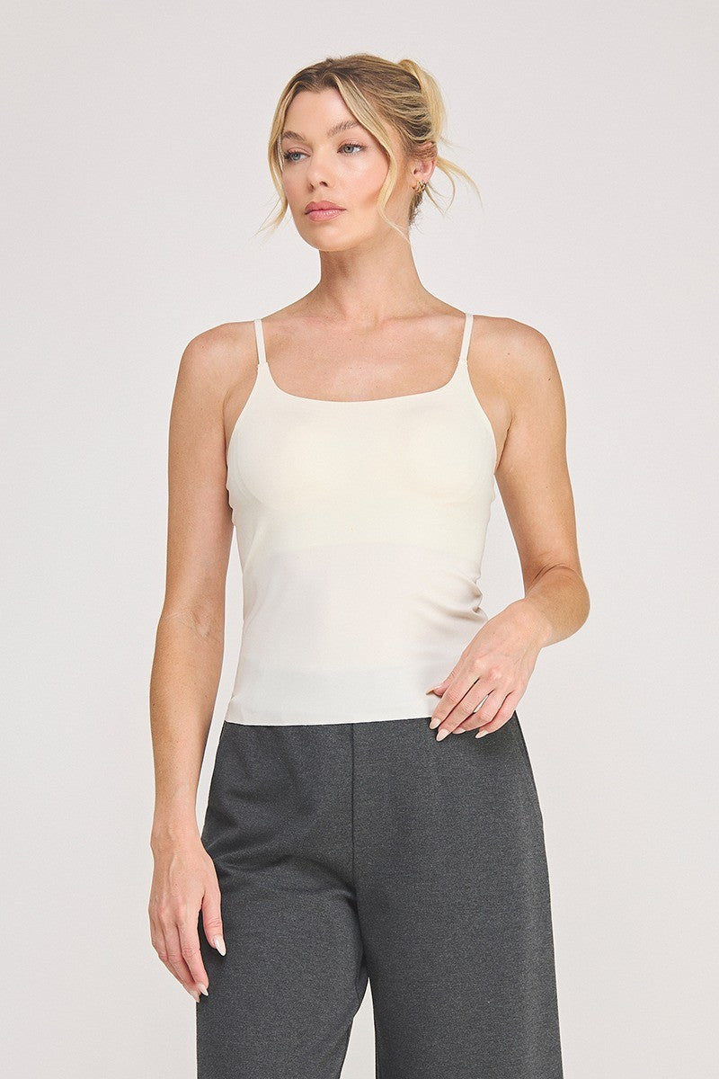 Nora Back-Lace Cami Bralette cream front