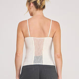 Nora Back-Lace Cami Bralette cream back lace panel