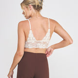 Elise Corded Lace Padded Bralette cream lace detail