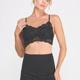 Elise Corded Lace Padded Bralette black front