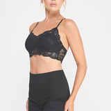 Elise Corded Lace Padded Bralette black side
