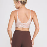 Elise Corded Lace Padded Bralette pink lace detail