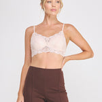 Elise Corded Lace Padded Bralette pink front