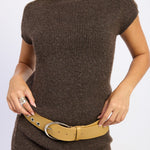 Cedar Mock Neck Sweater Dress in Espresso, ribbed knit detail