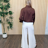 Satin Button-Down Shirt