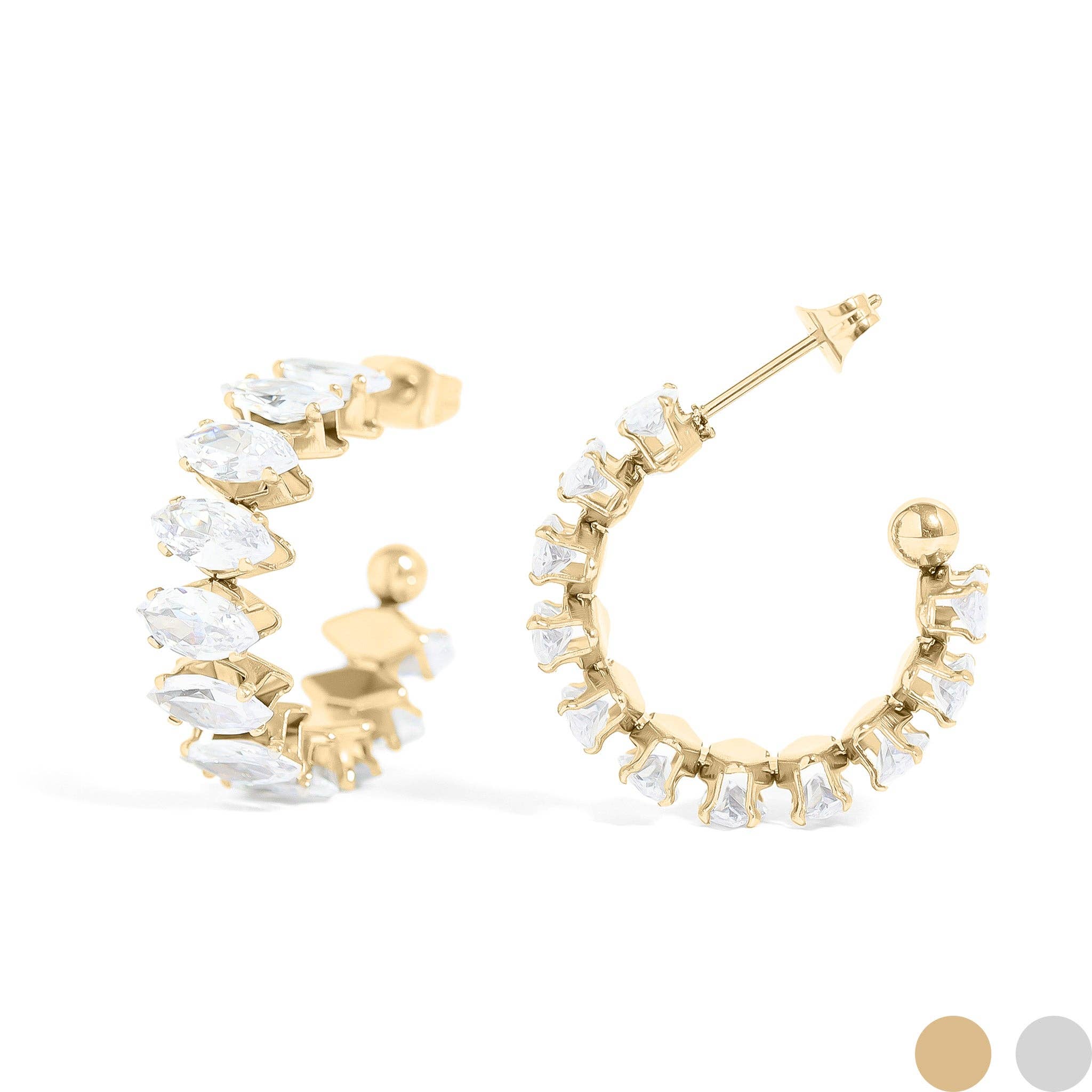 MTT Jewelry - Jewelry - Earrings - Sasha Marquis Rhinestone Hoop Earrings - MTT Collective