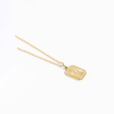 Rectangle Sunburst Crystal Charm