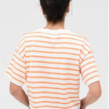 Round Neck Striped Crop Top