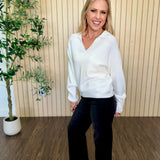 Emery Ribbed Dolman Polo Sweater