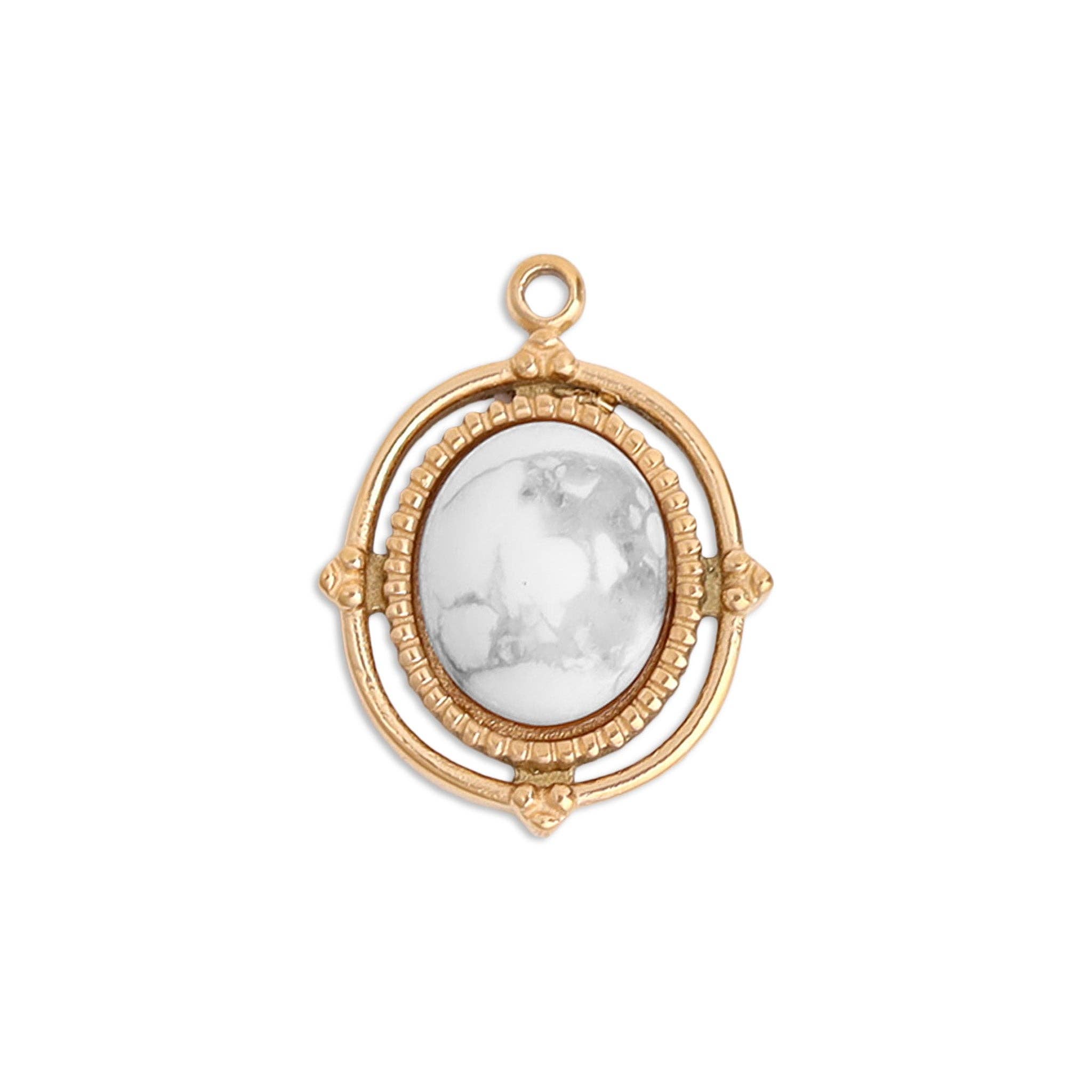 MTT Jewelry - Jewelry - Charms - Roped Frame Oval Semi Precious Charm - MTT Collective