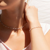 Maggie White Confetti Chain Necklace