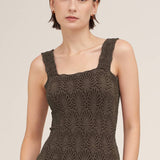 Julie Lace Textured Square Top in Chocolate