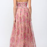 Magnolia Mesh Pleated Maxi Dress