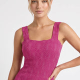 Julie Lace Textured Square Top in Festival