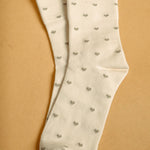 Mini Heart Crew Socks in Cream/Sage