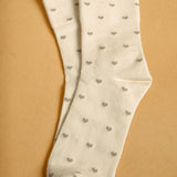 Mini Heart Crew Socks in Cream/Sage