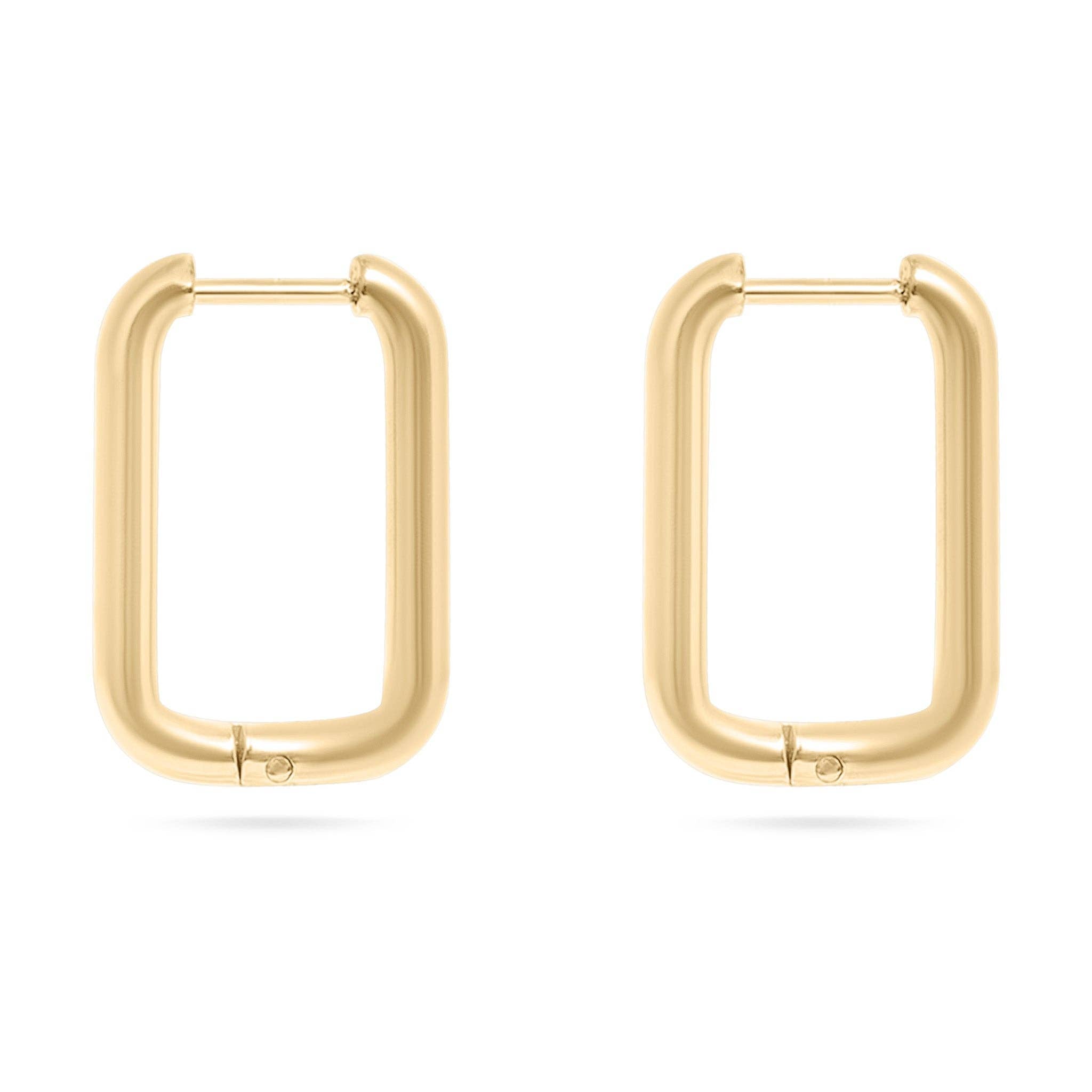 MTT Jewelry - Jewelry - Earrings - Nancy Rounded Rectangle Huggie Earrings - MTT Collective
