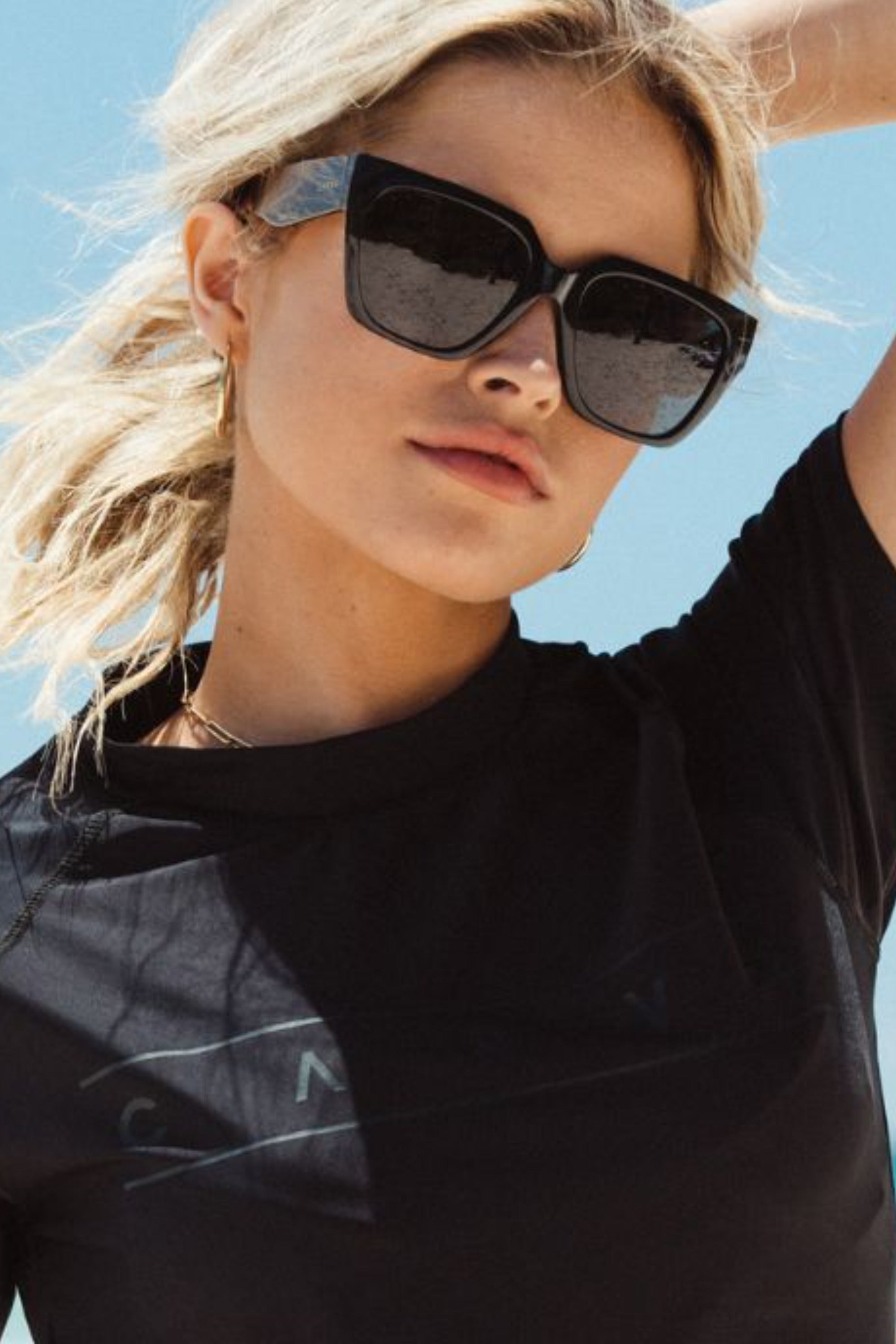 Carve Brooklyn Gloss Black sunglasses - lifestyle